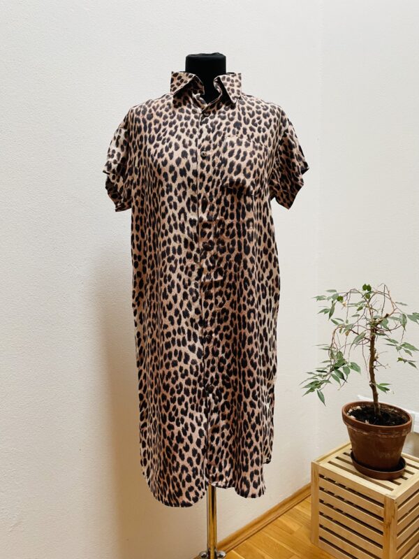 LEOPARD SHIRT DRESS